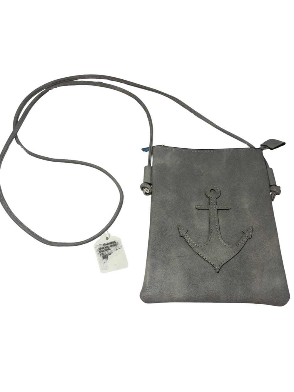 Hey Beautiful Gray Crossbody Bag with Anchor Appliqué NWT - Picture 1 of 6